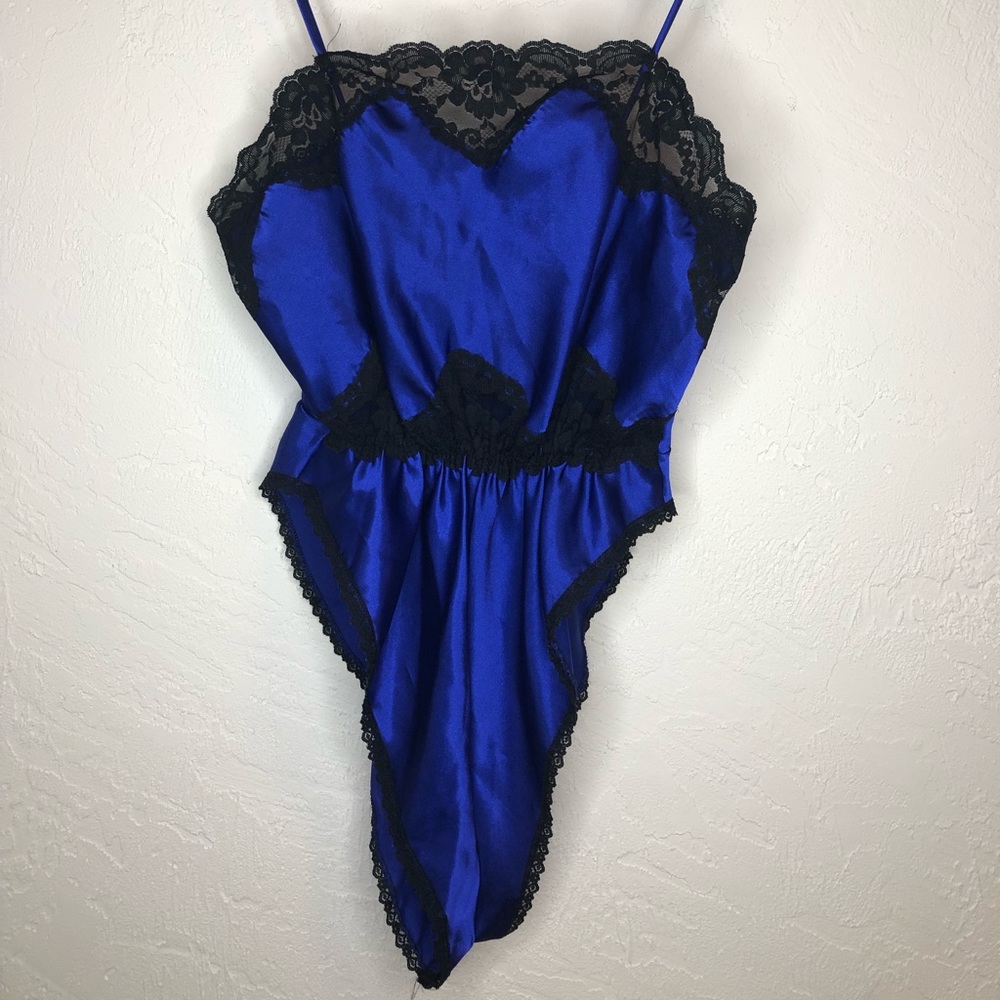Vintage 80s Blue Teddy Lingerie